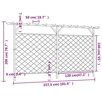 Tuinhek met latwerk en pergola hout 5
