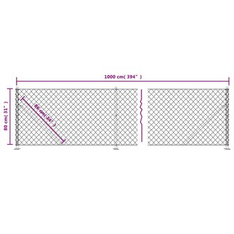 Gaashek met flens 0,8x10 m antracietkleurig 6