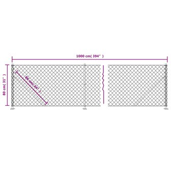 Gaashek met flens 0,8x10 m zilverkleurig 6