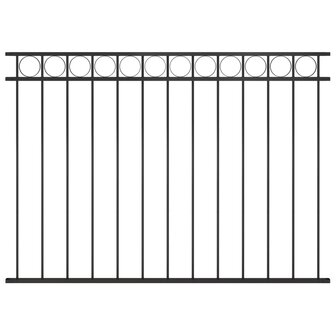 Schuttingpaneel 1,7x1,2 m staal zwart 1
