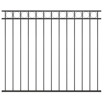 Schuttingpaneel 1,7x1,5 m staal zwart 1