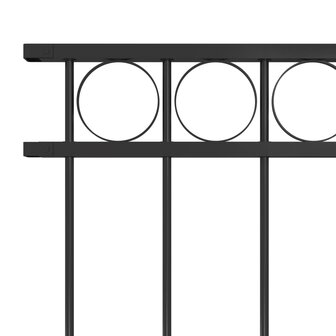 Schuttingpaneel 1,7x1,5 m staal zwart 3