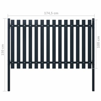 Schuttingpaneel 174,5x100 cm gepoedercoat staal antraciet 4