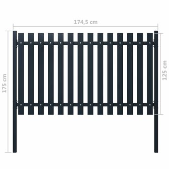 Schuttingpaneel 174,5x125 cm gepoedercoat staal antraciet 4
