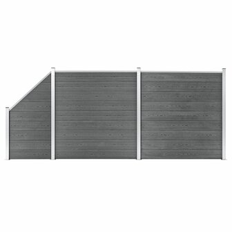 Schuttingset 2 vierkant en 1 schuin 446x186 cm HKC grijs 1