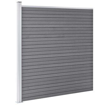 Schuttingset 6 vierkant en 1 schuin 1138x186 cm HKC grijs 3