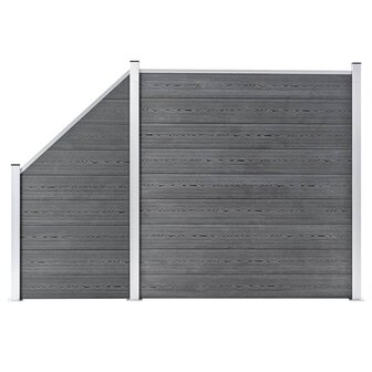 Schuttingset 1 vierkant en 1 schuin 273x186 cm HKC grijs 1