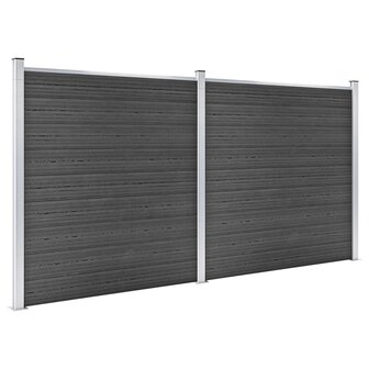 Schuttingpanelenset 353x186 cm HKC zwart 2