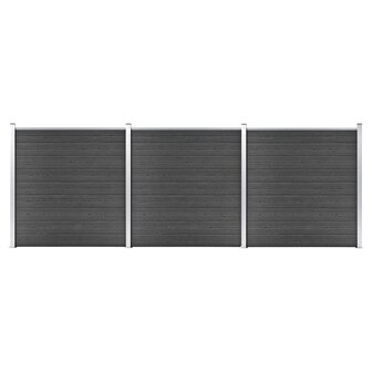 Schuttingpanelenset 526x186 cm HKC zwart 1