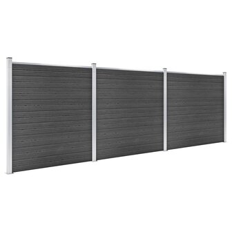 Schuttingpanelenset 526x186 cm HKC zwart 2