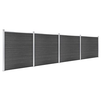 Schuttingpanelenset 699x186 cm HKC zwart 2