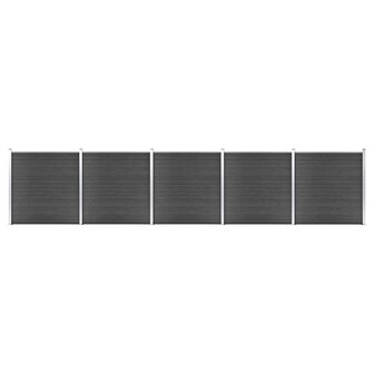 Schuttingpanelenset 872x186 cm HKC zwart 1