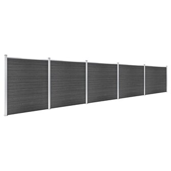 Schuttingpanelenset 872x186 cm HKC zwart 2