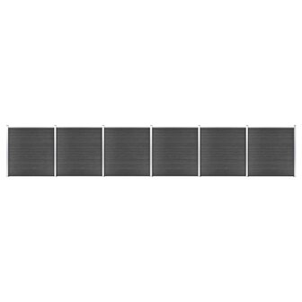 Schuttingpanelenset 1045x186 cm HKC zwart 1
