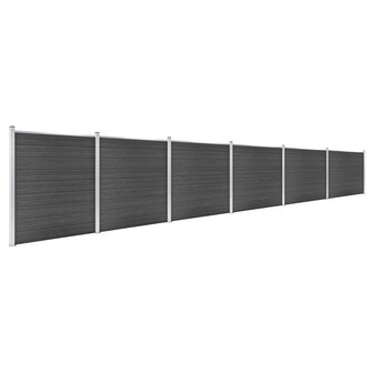 Schuttingpanelenset 1045x186 cm HKC zwart 2