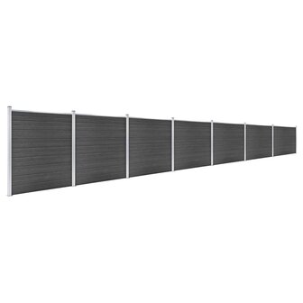Schuttingpanelenset 1218x186 cm HKC zwart 2