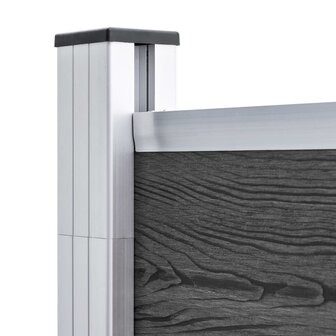 Schuttingpanelenset 1218x186 cm HKC zwart 7