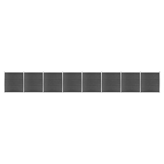 Schuttingpanelenset 1391x186 cm HKC zwart 1