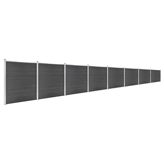 Schuttingpanelenset 1391x186 cm HKC zwart 2