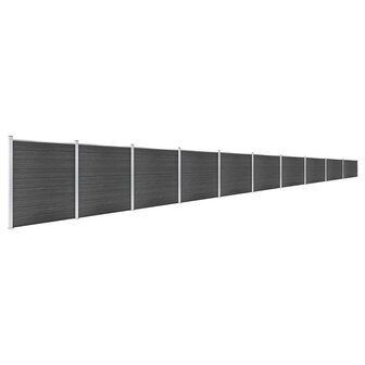Schuttingpanelenset 1737x186 cm HKC zwart 2