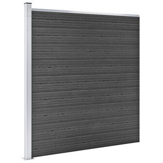 Schuttingpanelenset 1737x186 cm HKC zwart 4
