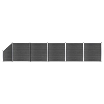 Schuttingpanelenset 965x(105-186) cm HKC zwart   1