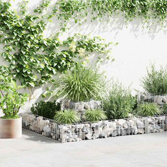 Gabion plantenbak 120x120x20 cm gegalvaniseerd staal 1