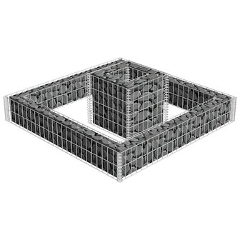 Gabion plantenbak 120x120x20 cm gegalvaniseerd staal 4