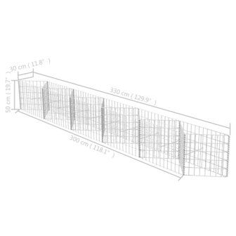 Gabion mand 300x30x50 cm gegalvaniseerd staal 7