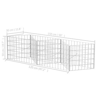 Gabion mand 120x30x50 cm gegalvaniseerd staal 7