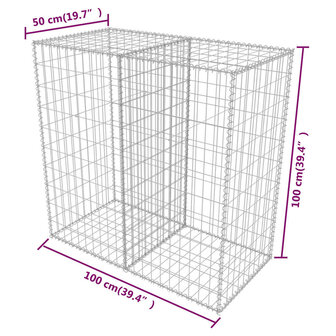 Gabion mand 100x50x100 cm gegalvaniseerd staal 8