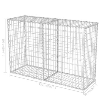 Gabion mand 150x50x100 cm gegalvaniseerd staal 7