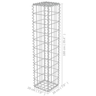 Schanskorfmuur met deksels 20x20x100 cm gegalvaniseerd staal  6