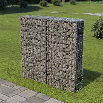 Schanskorfmuur met deksels 100x20x100 cm gegalvaniseerd staal  1