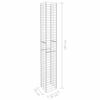 Schanskorven 3 st 25x25x197 cm gegalvaniseerd staal 6