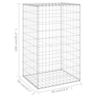 Schanskorfmuur met deksels 60x50x150 cm gegalvaniseerd staal 7