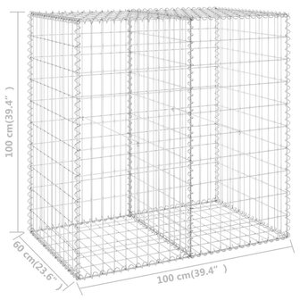 Schanskorfmuur met deksels 100x60x100 cm gegalvaniseerd staal  7