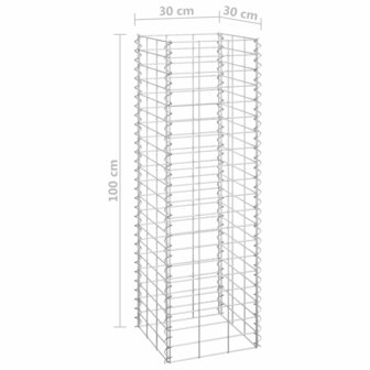 Schanskorf plantenbakken 3 st verhoogd 30x30x100 cm ijzer 6