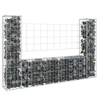 Schanskorf U-vormig met 2 palen 140x20x100 cm ijzer 1