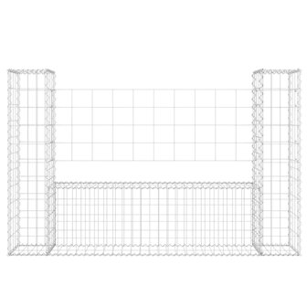 Schanskorf U-vormig met 2 palen 140x20x100 cm ijzer 3
