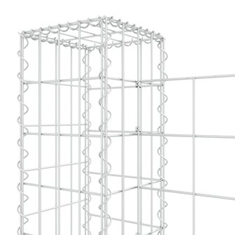Schanskorf U-vormig met 2 palen 140x20x100 cm ijzer 5