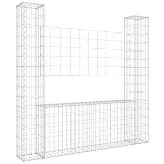Schanskorf U-vormig met 2 palen 140x20x150 cm ijzer 2