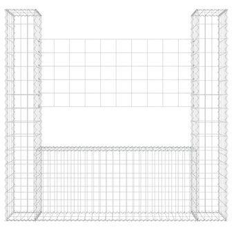 Schanskorf U-vormig met 2 palen 140x20x150 cm ijzer 3