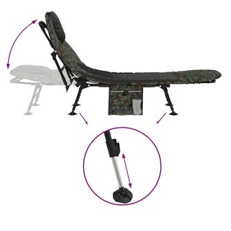 Visbed met verstelbare modderpoten inklapbaar camouflage 6