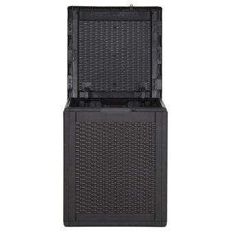 Tuinbox 90 L PP rattan zwart 2