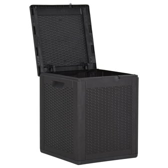 Tuinbox 90 L PP rattan zwart 3