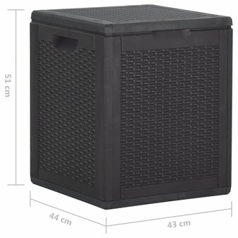 Tuinbox 90 L PP rattan zwart 7