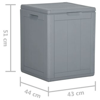 Tuinbox 90 L PP rattan grijs 7