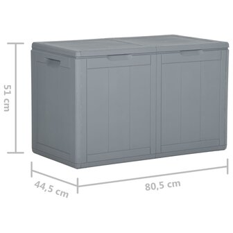 Tuinbox 180 L PP rattan grijs 7