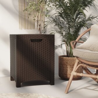 Tuinbox 39x39x46 cm PP rattan bruin 1